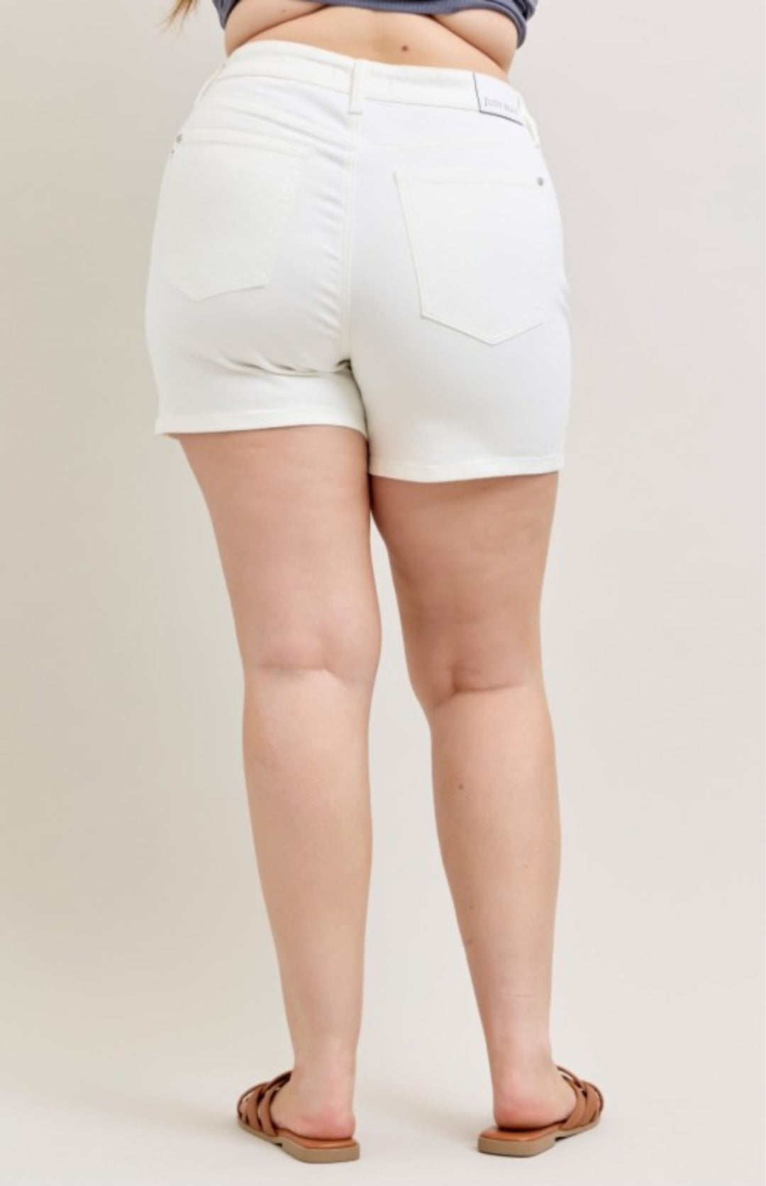 Unredacted Sovereign White High-Waisted Shorts Judy Blue