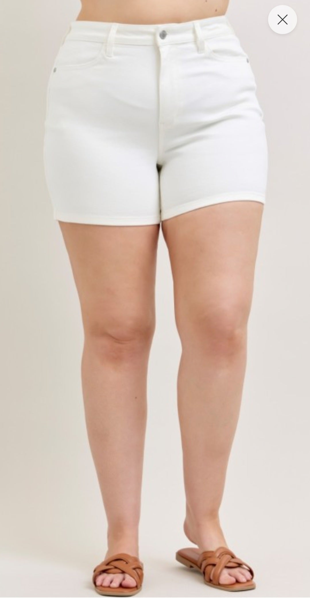 Unredacted Sovereign White High-Waisted Shorts Judy Blue
